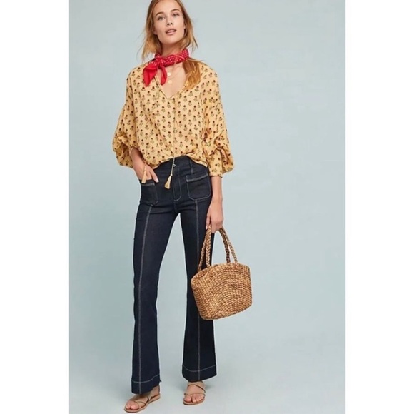 Anthropologie Pilcro and the Letterpress High Rise Flare Jeans sz 31 - Picture 2 of 14